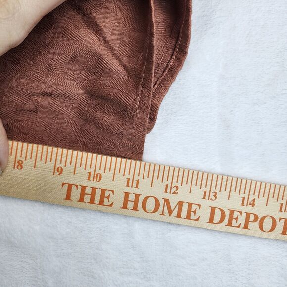 Garnet Hill Lagenlook Dress Rust Dobby Tie Sleeve Organic Cotton Jacquard Sz 8 - Picture 10 of 13